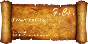 Fromm Csilla névjegykártya